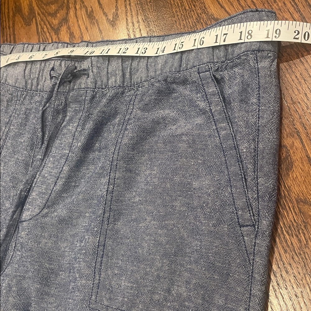 Gap sz XL Linen-Mix Chambray Wide Leg Pull on Pants